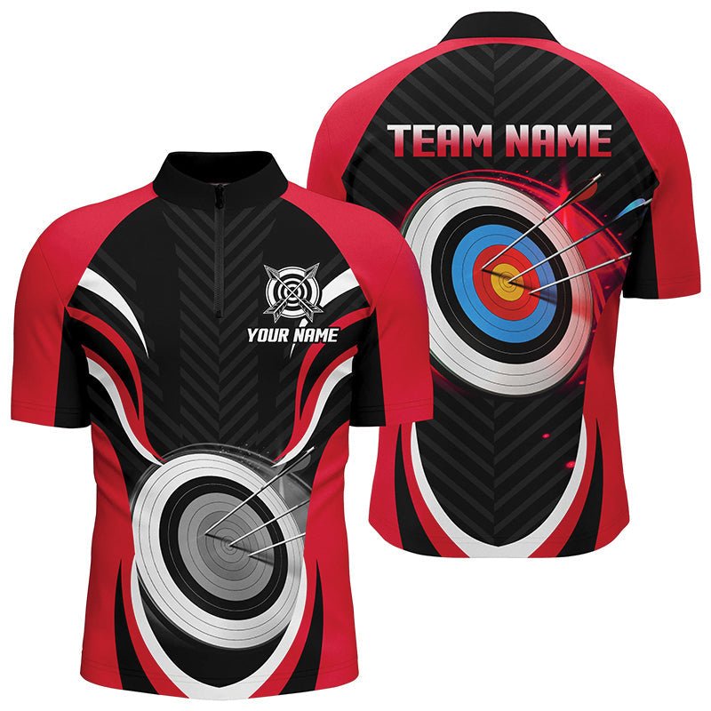 Rotes Bogenschieß - Poloshirt für Herren & Damen - Personalisiert mit 3D - Ziel Motiv - T1018 - Climcat