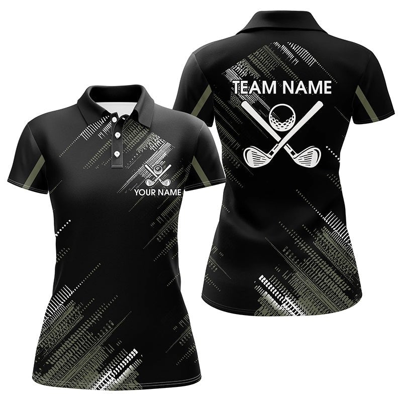 Schwarze Damen Golf Polo Shirts, individuelle Golfschläger, Team Golf Shirts, Geschenke für Golfer N7343 - Climcat