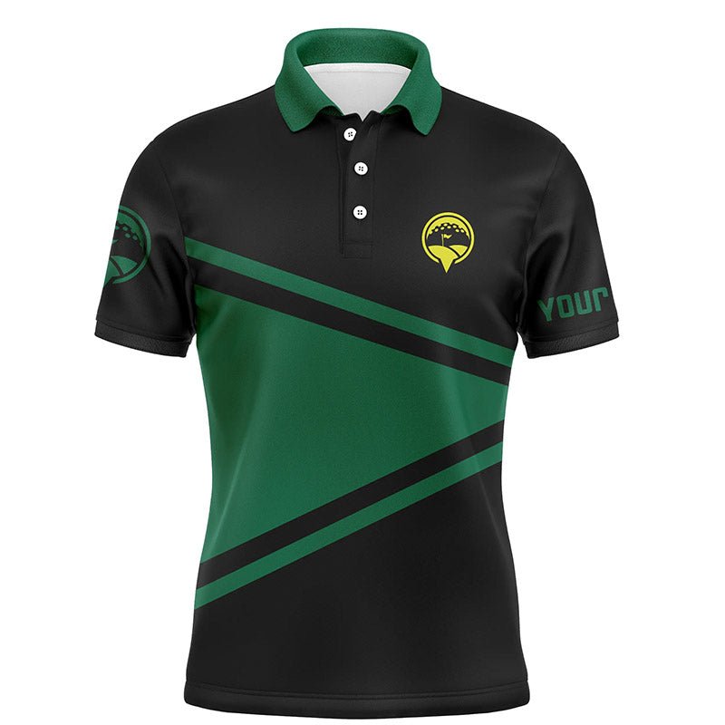 Schwarze und grüne Herren Golf Polo Shirts - Maßgeschneiderte Golfbekleidung für Herren, beste Golfgeschenke für Männer N5668 - Climcat