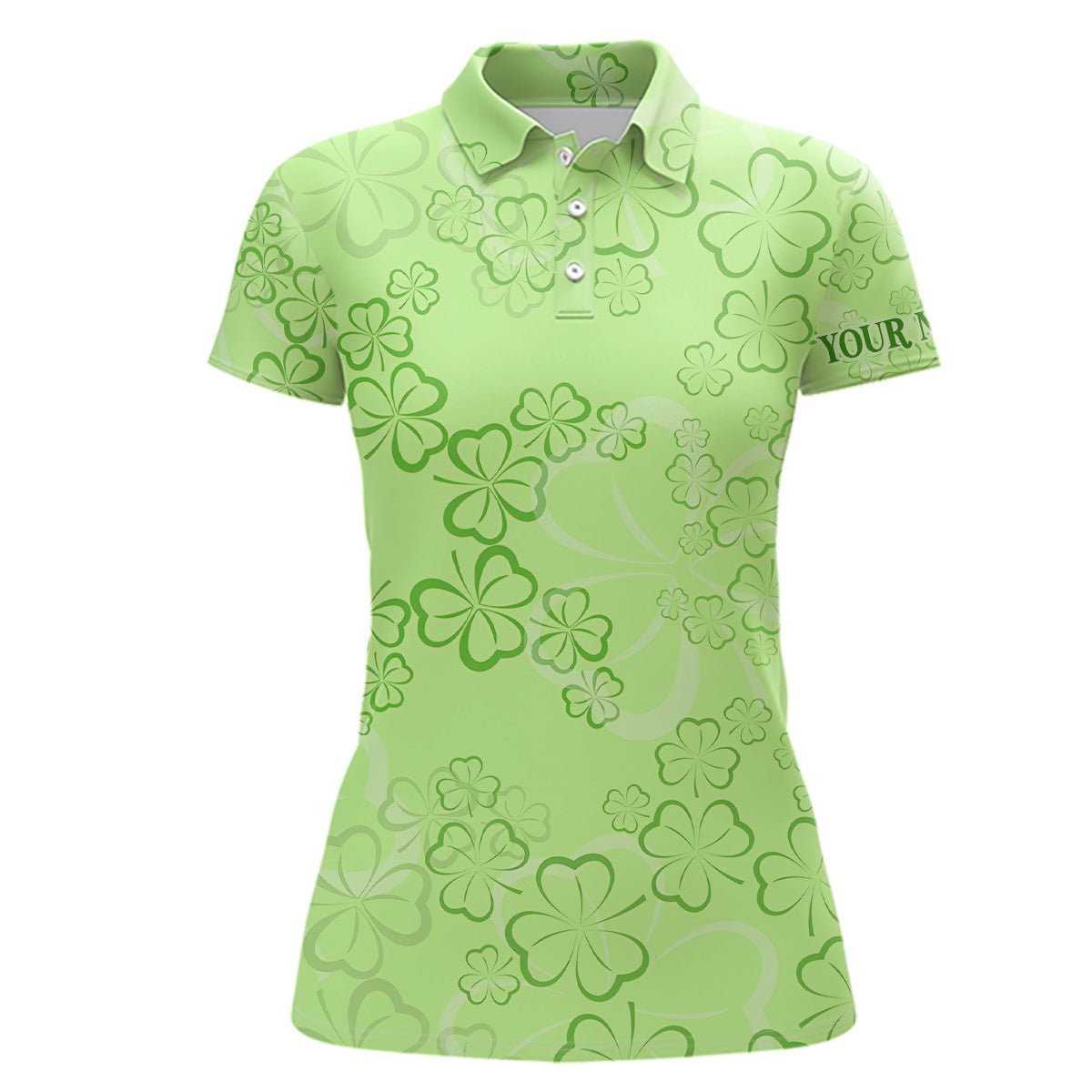 St. Patrick's Day Damen Golf Polo Shirt Kleeblattblätter Personalisierte Golf Shirts Für Frauen Golf Geschenke L1260 - Climcat