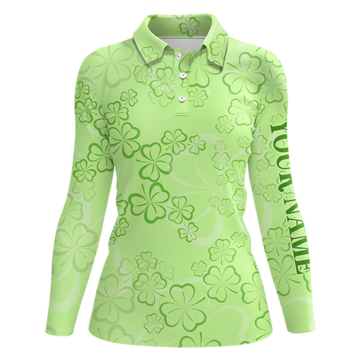 St. Patrick's Day Damen Golf Polo Shirt Kleeblattblätter Personalisierte Golf Shirts Für Frauen Golf Geschenke L1260 - Climcat