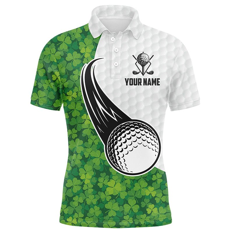 St. Patrick's Day Grünes Kleeblatt Herren Golf Polo Shirt Maßgeschneiderte Golfhemden Für Männer Golf-Geschenke L1481 - Climcat