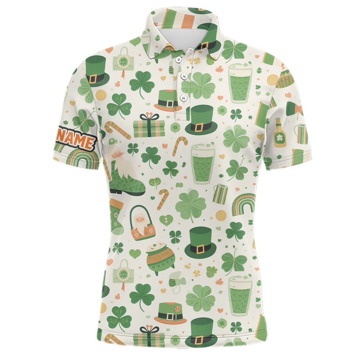 St. Patrick's Day Nahtlose Herren Golf Polo Shirts Individuelle Grüne Golf Shirts Für Männer Golf Geschenke L1313 - Climcat