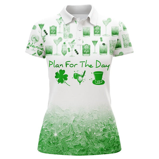 St. Patrick's Day Wasserfarbe Grün Golf Polo Shirts Lustige Golf Shirts Für Frauen L1399 - Climcat