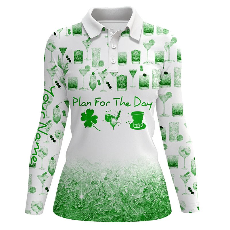 St. Patrick's Day Wasserfarbe Grün Golf Polo Shirts Lustige Golf Shirts Für Frauen L1399 - Climcat