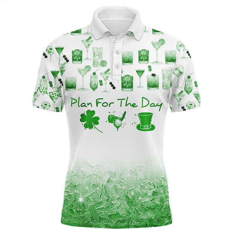 St. Patrick's Day Wasserfarben Grün Herren Golf Polo Shirt Lustige Golf Shirts für Männer L1399 - Climcat