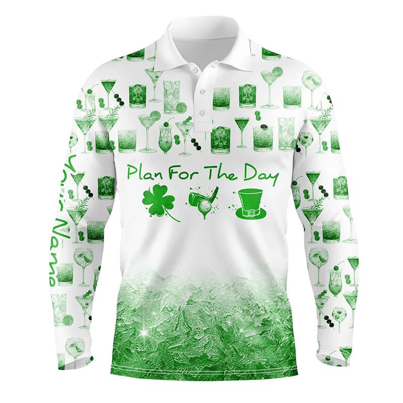 St. Patrick's Day Wasserfarben Grün Herren Golf Polo Shirt Lustige Golf Shirts für Männer L1399 - Climcat