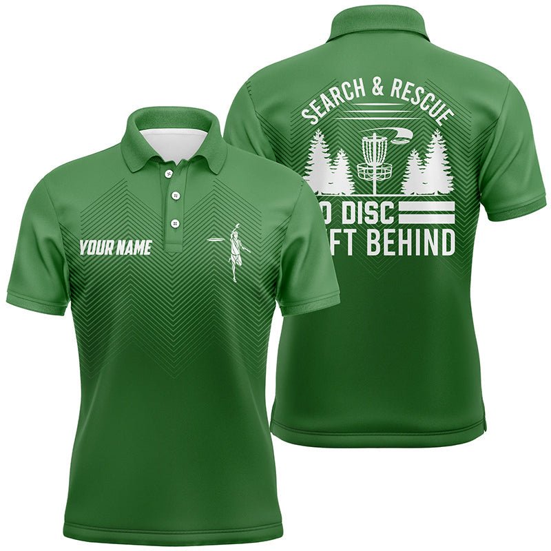 Such- & Rettungsgrüne geometrische Herren Disc Golf Polo-Shirts | Maßgeschneiderte Disc Golf Shirts für Männer | Golfgeschenke | L1070 - Climcat