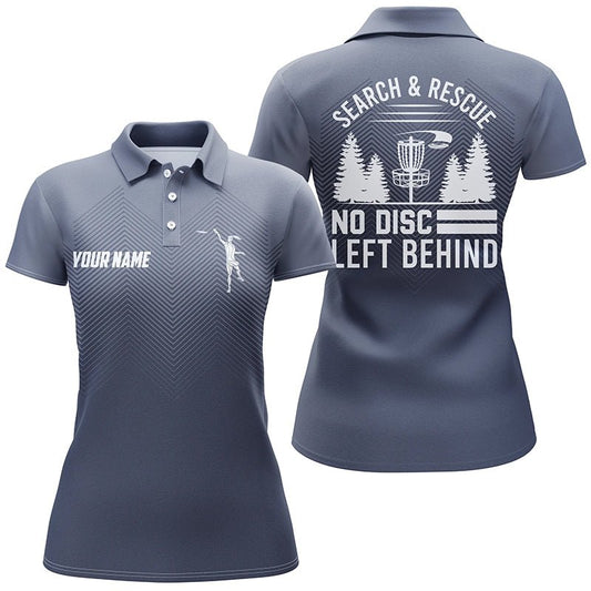 Such- und Rettungsdienst Navy Blau Geometrisch Damen Disc Golf Polo Shirt - Coole Disc Golf Oberteile für Frauen L1069 - Climcat