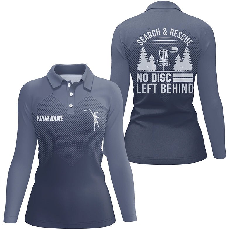 Such- und Rettungsdienst Navy Blau Geometrisch Damen Disc Golf Polo Shirt - Coole Disc Golf Oberteile für Frauen L1069 - Climcat