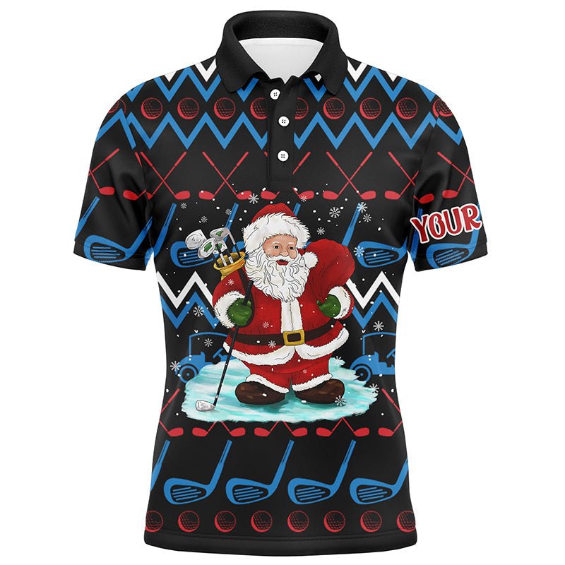 Weihnachts Golf Polo Shirt für Herren mit Santa Golf Clubs Motiv - Personalisierte Golfbekleidung für Männer - Ideales Golfgeschenk L1041 - Climcat