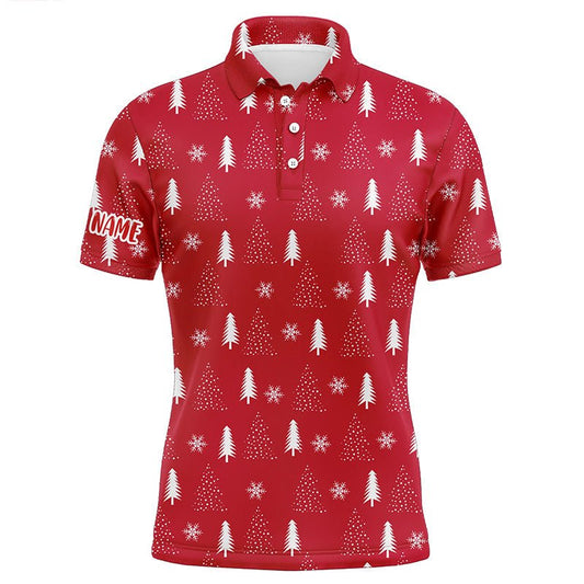 Weihnachtsbaum nahtlose Herren Rot Golf Tops Maßgeschneiderte Polo Golf Shirts Für Männer Golfgeschenke L0618 - Climcat