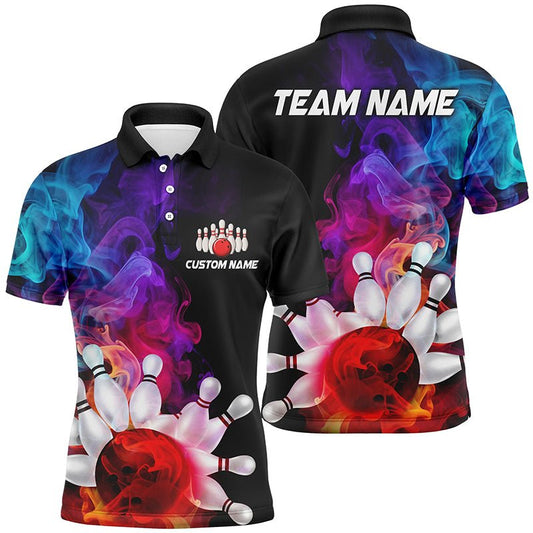 Bunte Bowling-Polo-Shirts für Herren - Rauchige Bowling-Trikots - Bowling-Team-Shirts P5403 - Climcat