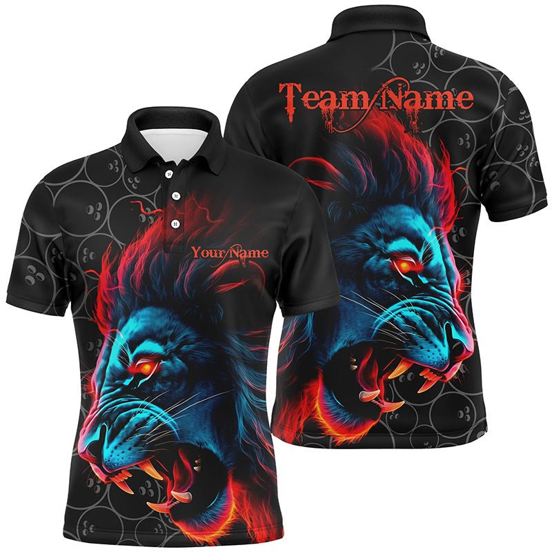 Bunte Löwen Bowling Team Trikots - Individuell gestaltete Herren Bowling Liga Polo Shirts - Bowlers Outfits - Sportbekleidung P5357 - Climcat