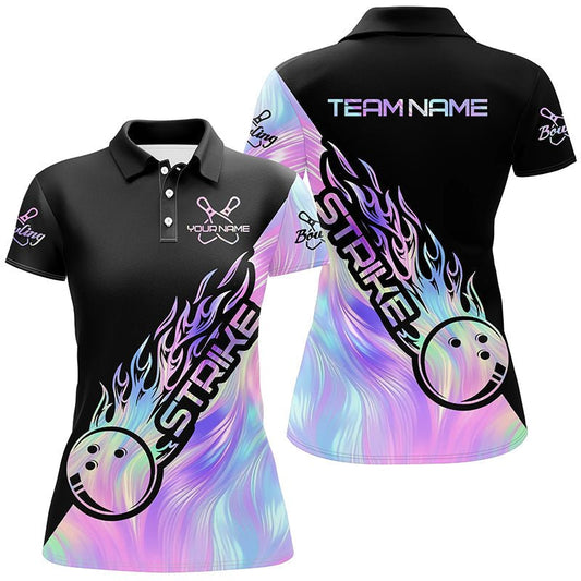 Damen Strike Bowling Polo Shirts, Personalisierte Bowling Team Shirts, Bowler Outfit P5242 - Climcat
