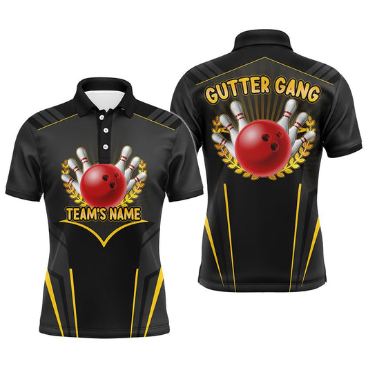 Gutter Gang Lustiges Bowling-Shirt für Herren | Personalisiertes Bowling-Trikot für Team | 3D-Druck Bowling Polo Shirt B143 - Climcat