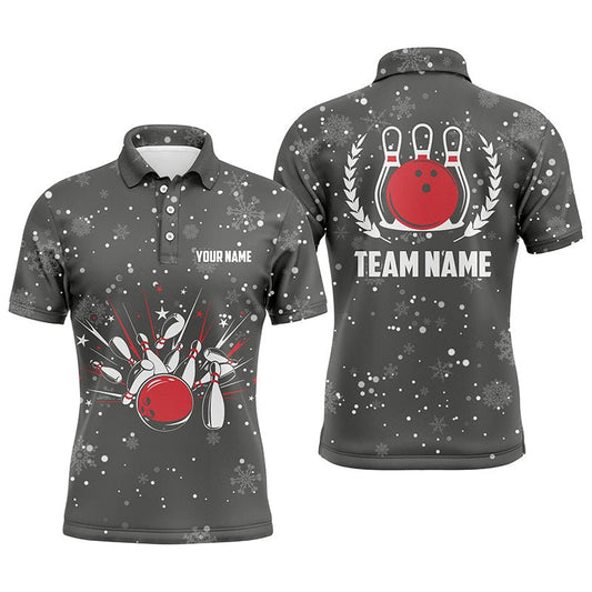 Herren Bowling Polo Shirts individuell gestalten - Retro Bowling Team Herren Bowler Trikots, Bowling Geschenke Q6592 - Climcat