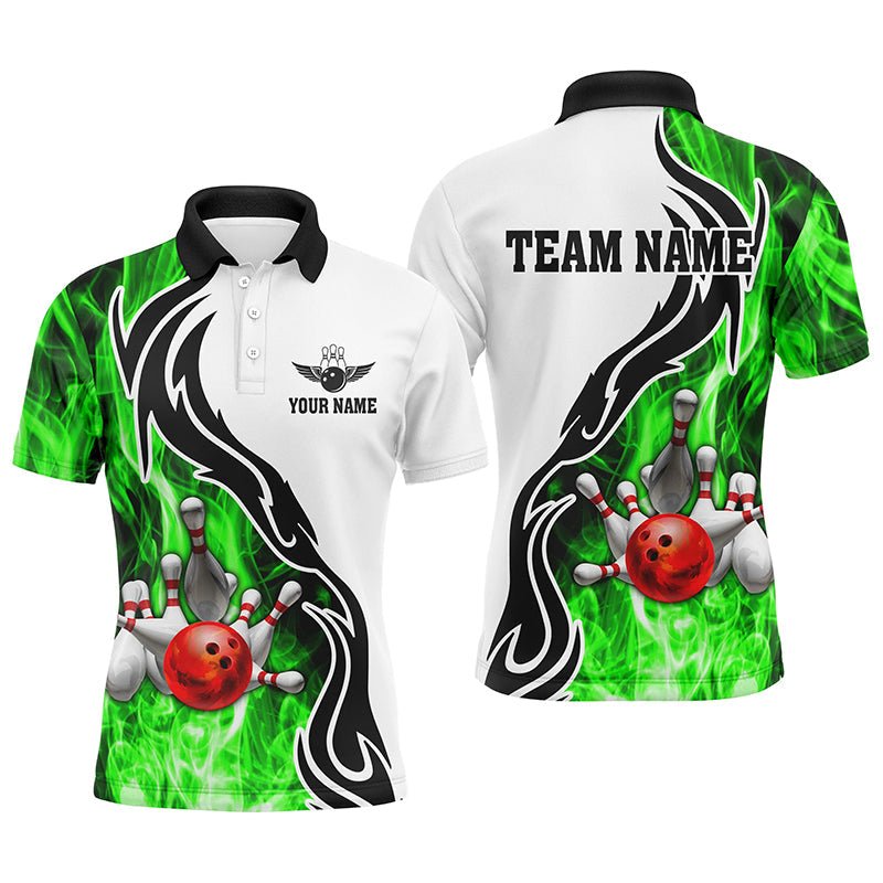 Herren Polo Bowling Shirt | Personalisiertes Bowling Trikot mit individuellem Design | Grün | Q6405 - Climcat