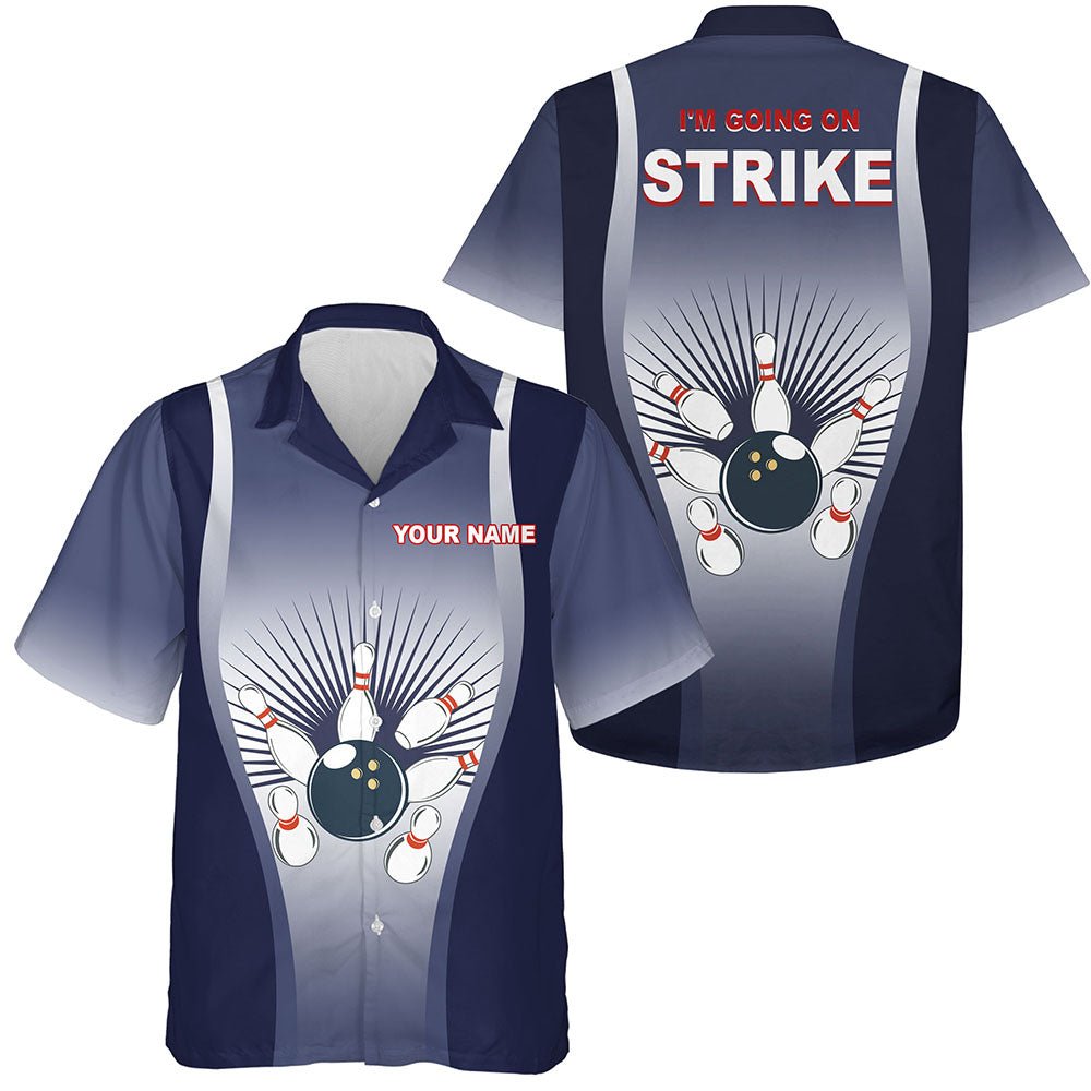 Ich gehe in den Streik - Bowling-Hemd für Männer und Frauen - Personalisiertes blaues Bowlers-Jersey B15 - Climcat