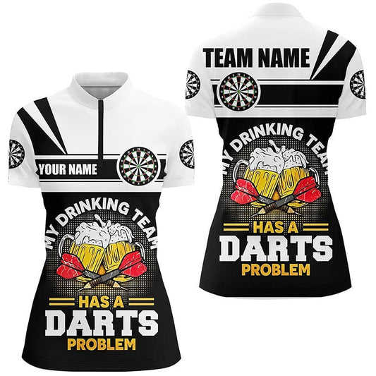 Individuell angepasstes Dart-Shirt für Frauen, 1/4 Zip Shirt für mein Trinkteam, Dart-Trikot R346 - Climcat