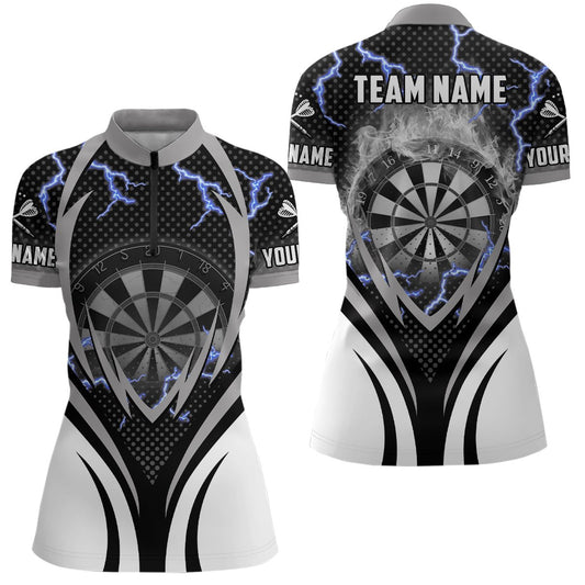 Individuell anpassbares Dart-Team-Trikot für Damen mit coolem Thunder Lightning Dart-Motiv S236 - Climcat