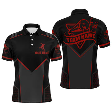 Individuell anpassbares Herren Bowling-Trikot mit Namen, Team-Bowler Kurzarm-Shirt BDT267-ODLY9 - Climcat