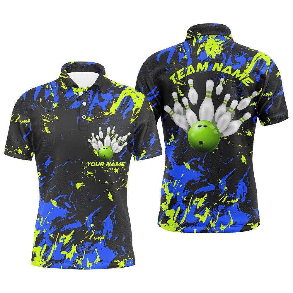 Individuell gestaltete Bowling-Trikots für Männer, personalisierte Bowling-Team-Shirts mit Bowling-Pin und Ball - Climcat