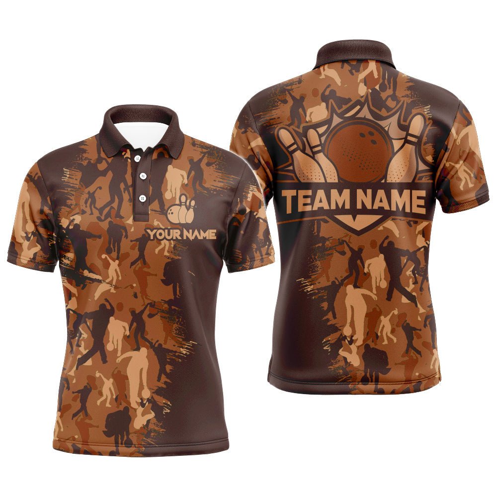 Individuell gestaltete Herren Camouflage Bowling Shirts, Bowling Trikot für Team Liga, Bowling Polo Shirt - Climcat