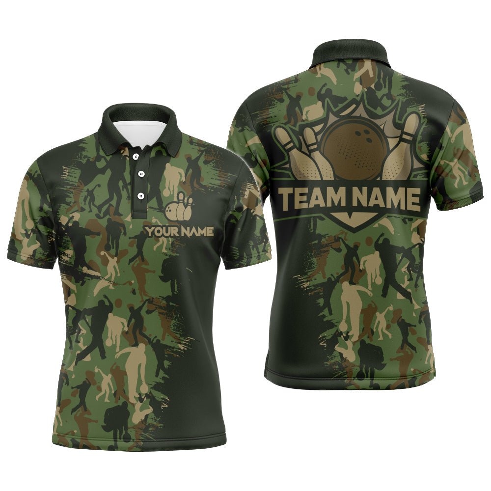 Individuell gestaltete Herren Camouflage Bowling Shirts, Bowling Trikot für Team Liga, Bowling Polo Shirt - Climcat