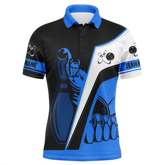 Individuell gestaltete Herren Polo Bowling Shirts, personalisierte Bowling Trikots für Männer, mehrfarbige Bowling Team Trikots - Climcat