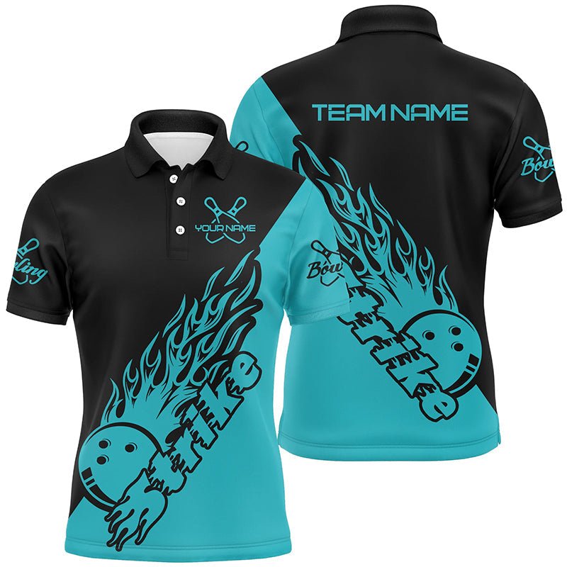 Individuelle Bowling-Shirts für Herren, Bowling-Teamshirts Bowling Strike | Ball Blau P5173 - Climcat