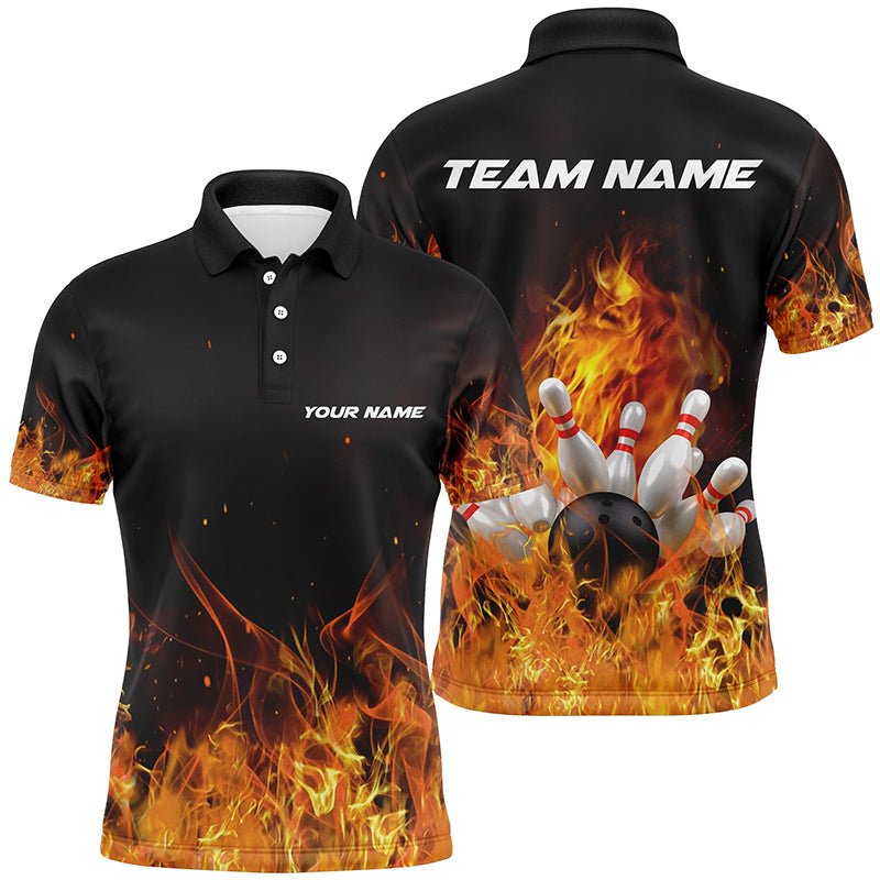 Individuelle Bowling-Shirts für Herren und Damen, personalisierte Flammen-Bowling-Teamtrikots P5165 - Climcat