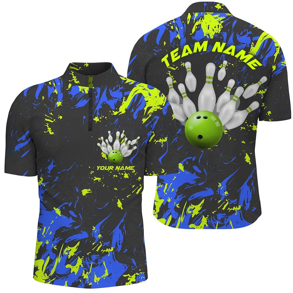 Individuelle Bowlingtrikots für Herren, personalisierte Bowlingteam-Shirts Bowlingpin und Ball P5183 - Climcat