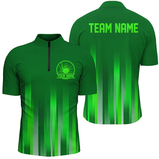 Individuelle grüne Bowling-Shirts für Herren, Bowling-Logo Team Bowling Trikots, Bowler Outfit P5208 - Climcat