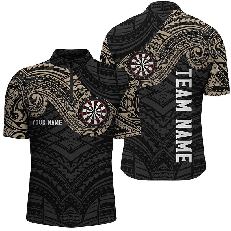 Individuelles Champion Tribal Darts 1/4 Zip Shirt, maßgeschneidertes Herren Darts Shirt, Dart Trikots Y780 - Climcat