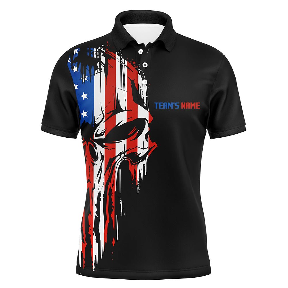 Individuelles Herren Bowling Polo Shirt mit Totenkopf-Motiv, lustiges Bowling Team Shirt "Shut Up And Bowl" - Climcat