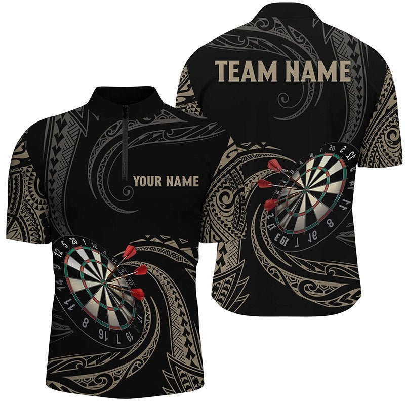 Individuelles Tribal-Darts-Quarter-Zip-Shirt, maßgeschneiderte Dartshirts für Herren, Darttrikots L569 - Climcat