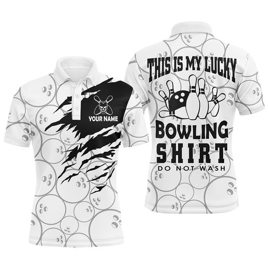 Lustiges Bowling-Shirt für Herren mit individuellem Namen | Glücksbringer Bowling-Shirt | Polo Kurzarm Bowler Trikot B111 - Climcat