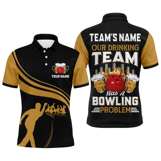 Lustiges Bowling-Shirt für Team mit personalisiertem Namen - Bowling Bierliebhaber Vintage Bowler Trikot B121 - Climcat