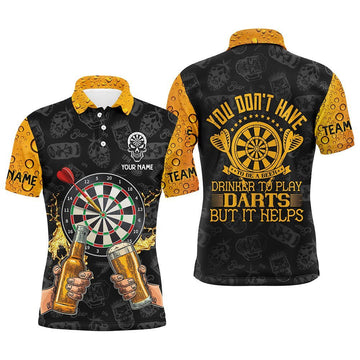 Männer Polo-Shirt 'You Don't Have To Be A Beer Darts' - Individuelles Trink-Darts Trikot für Herren M802 - Climcat