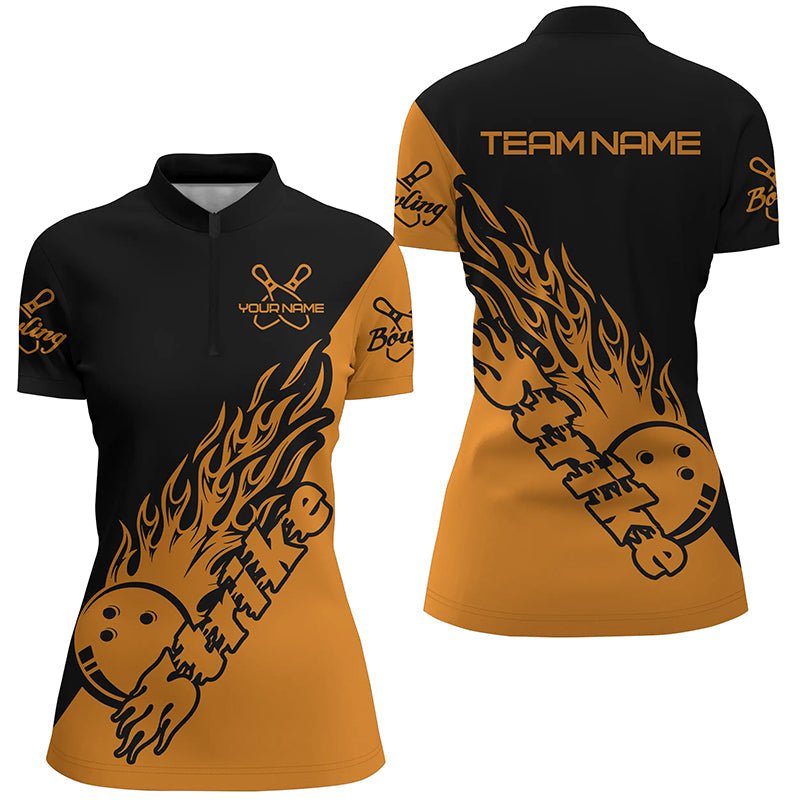 Maßgeschneiderte Bowling-Shirts für Damen, Bowling-Teamshirts Bowling Strike | Orange P5171 - Climcat