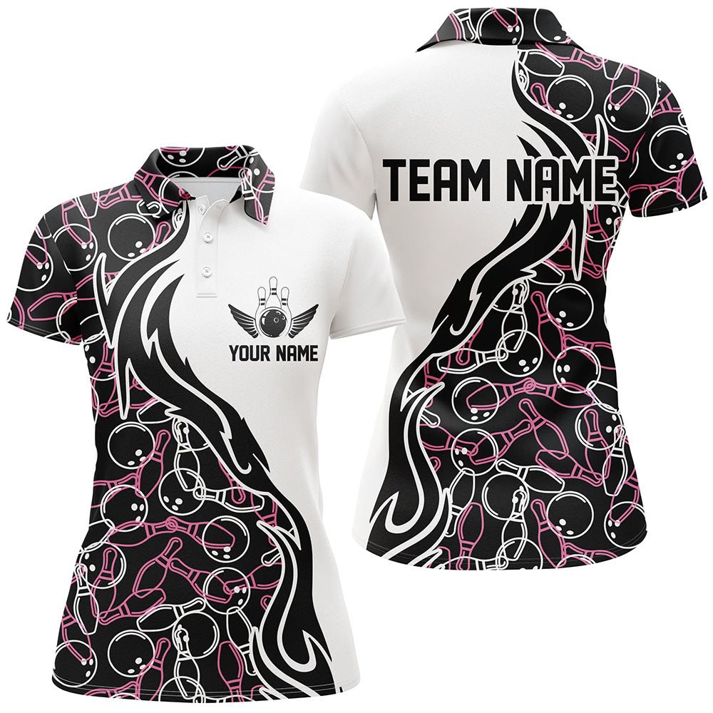 Maßgeschneiderte Bowling-Shirts für Damen, Personalisierte Bowling-Team Trikots mit Bowling-Muster P4503 - Climcat