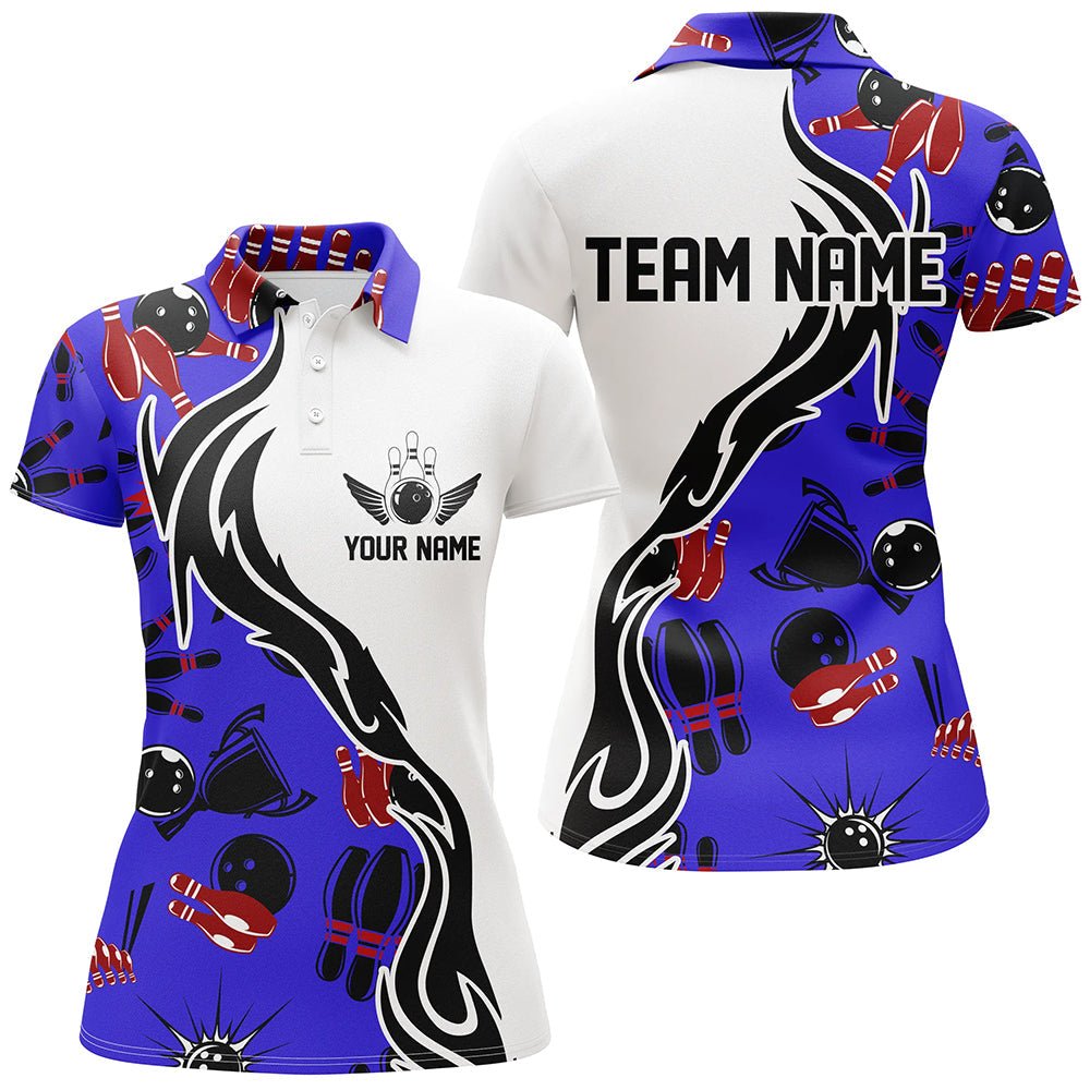 Maßgeschneiderte Bowling-Shirts für Damen, Personalisierte Bowling-Team Trikots mit Bowling-Muster P4957 - Climcat