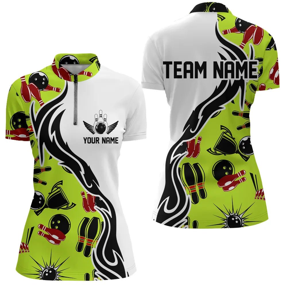 Maßgeschneiderte Bowling-Shirts für Damen, Personalisierte Bowling-Team Trikots mit Bowling-Muster P4958 - Climcat