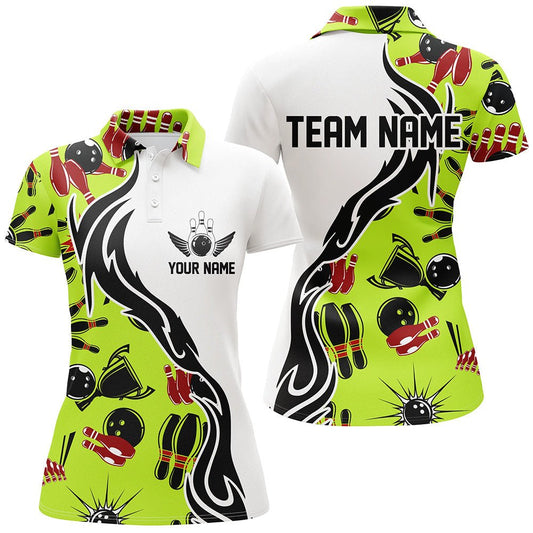 Maßgeschneiderte Bowling-Shirts für Damen, Personalisierte Bowling-Team Trikots mit Bowling-Muster P4958 - Climcat