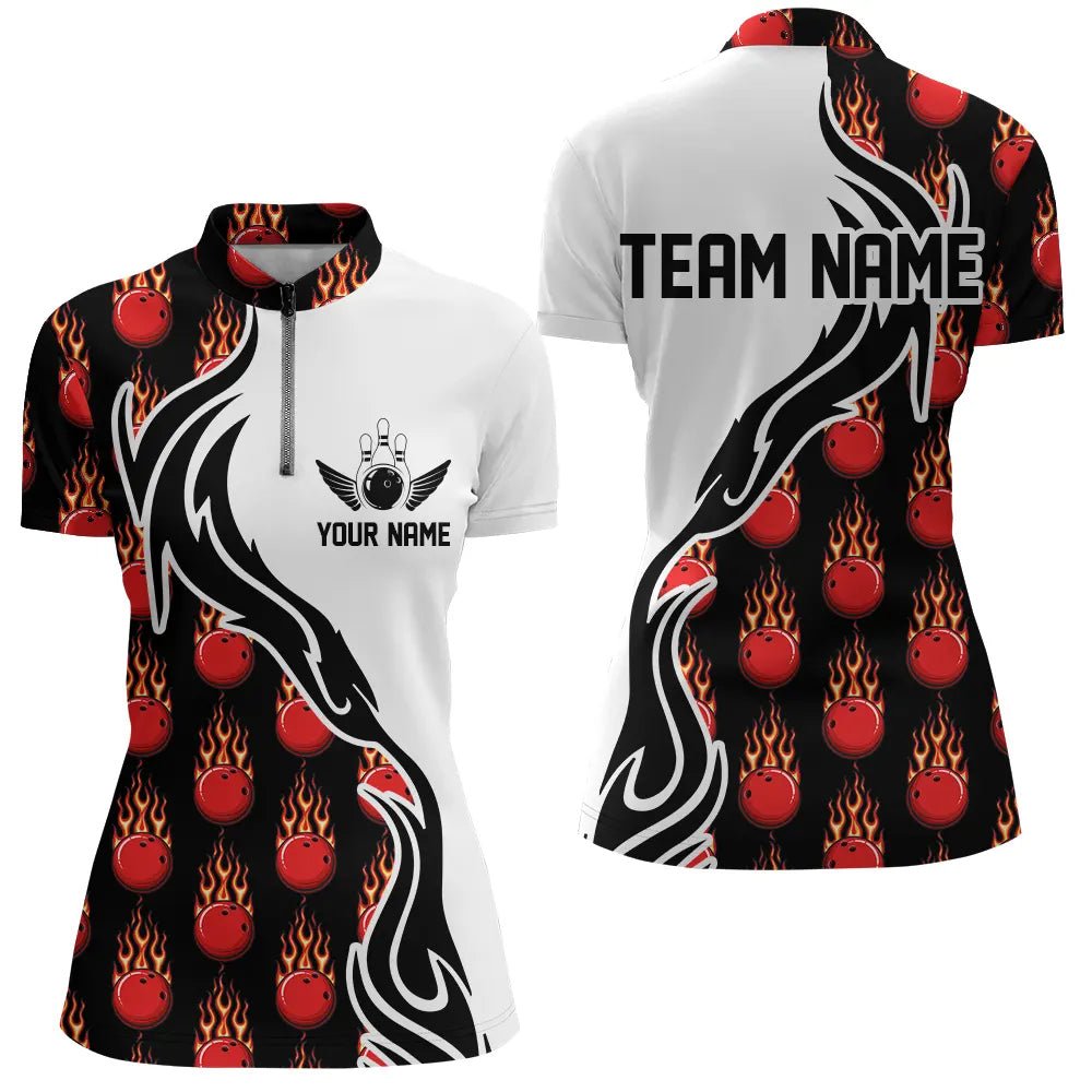 Maßgeschneiderte Bowling-Shirts für Damen, Personalisierte Bowling-Team Trikots mit Bowling-Muster P4959 - Climcat