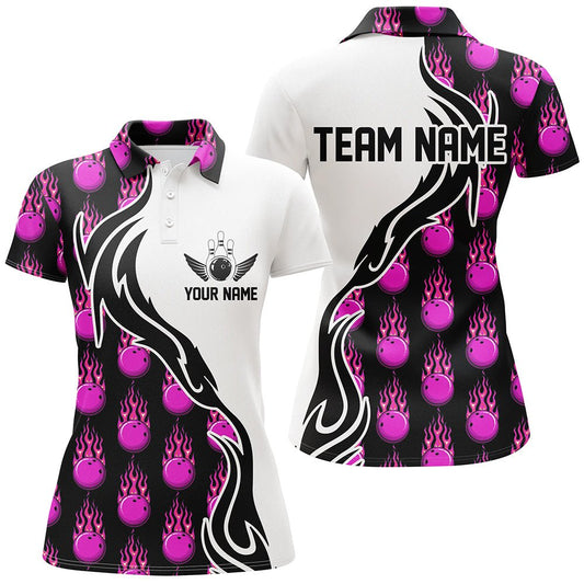 Maßgeschneiderte Bowling-Shirts für Damen, Personalisierte Bowling-Team Trikots mit Bowling-Muster P4961 - Climcat