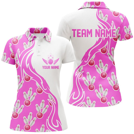 Maßgeschneiderte Bowling-Shirts für Damen, Personalisierte Bowling-Team Trikots mit Bowling-Muster P4963 - Climcat