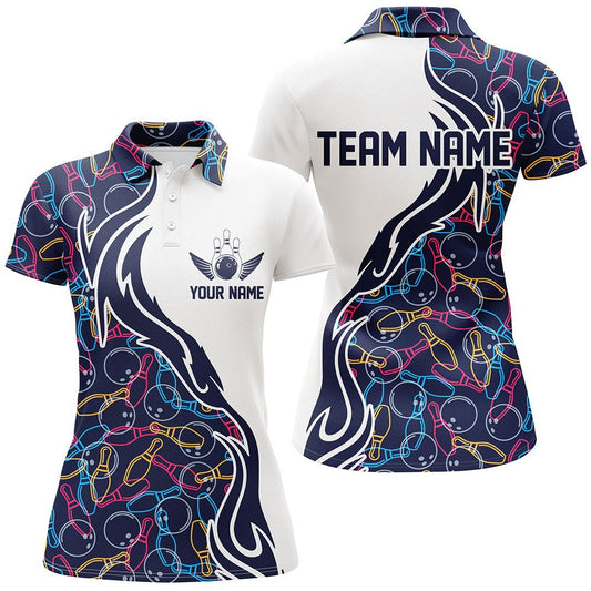 Maßgeschneiderte Bowling-Shirts für Damen, Personalisierte Bowling-Team Trikots P4494 - Climcat