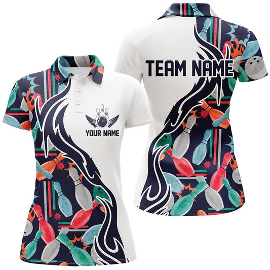 Maßgeschneiderte Bowling-Shirts für Damen, Personalisierte Bowling-Team Trikots P4596 - Climcat